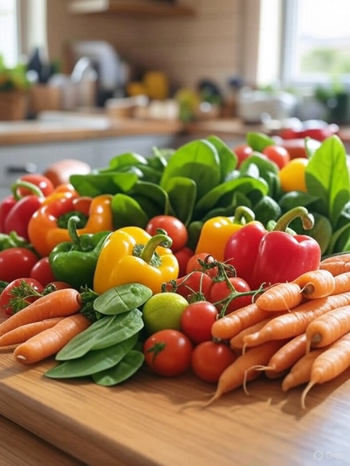 Foto IA de unas verduras - Grok